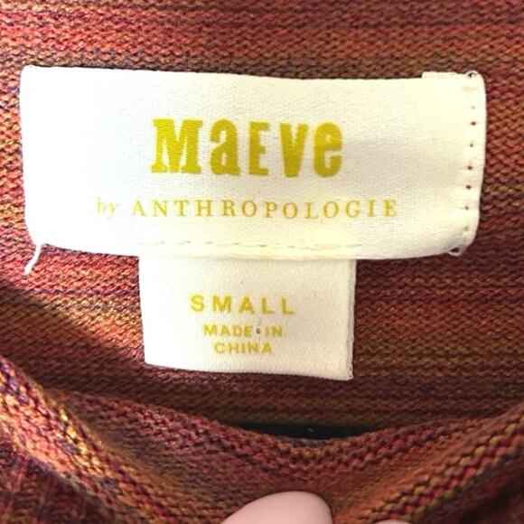 Maeve Women’s Lindy Mock Neck Knit Midi Dress Orange Multicolor Size Small - Picture 7 of 7